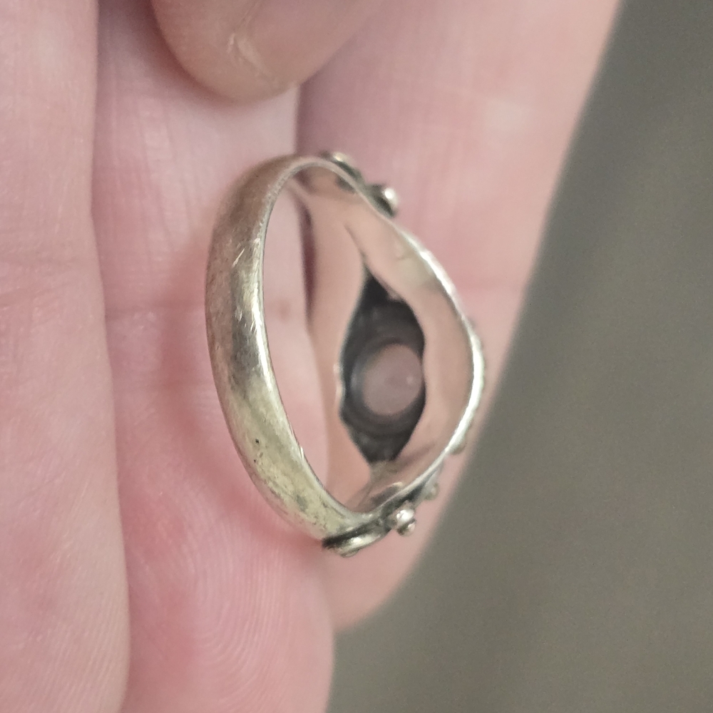 Moonstone .925 Silver Scroll Ring Boho Whimsical … - image 6